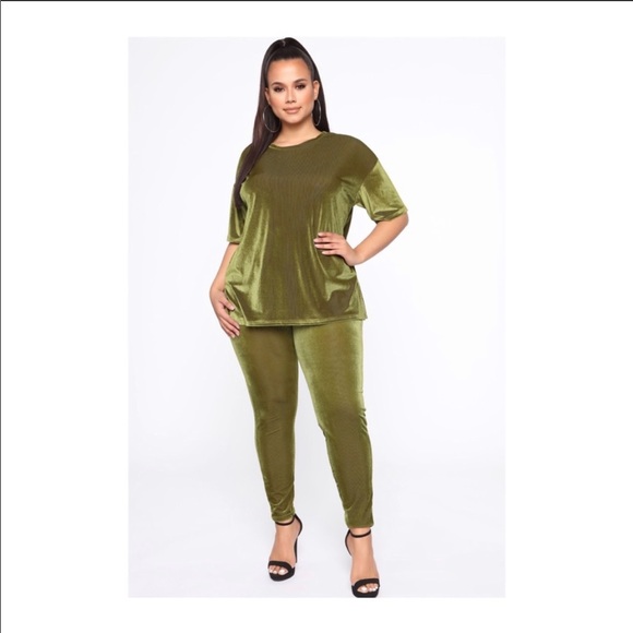 Fashion Nova Pants - 💰Money Green Velvet Set💰